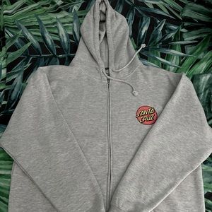 Grey Santa Cruz Skateboards zip up